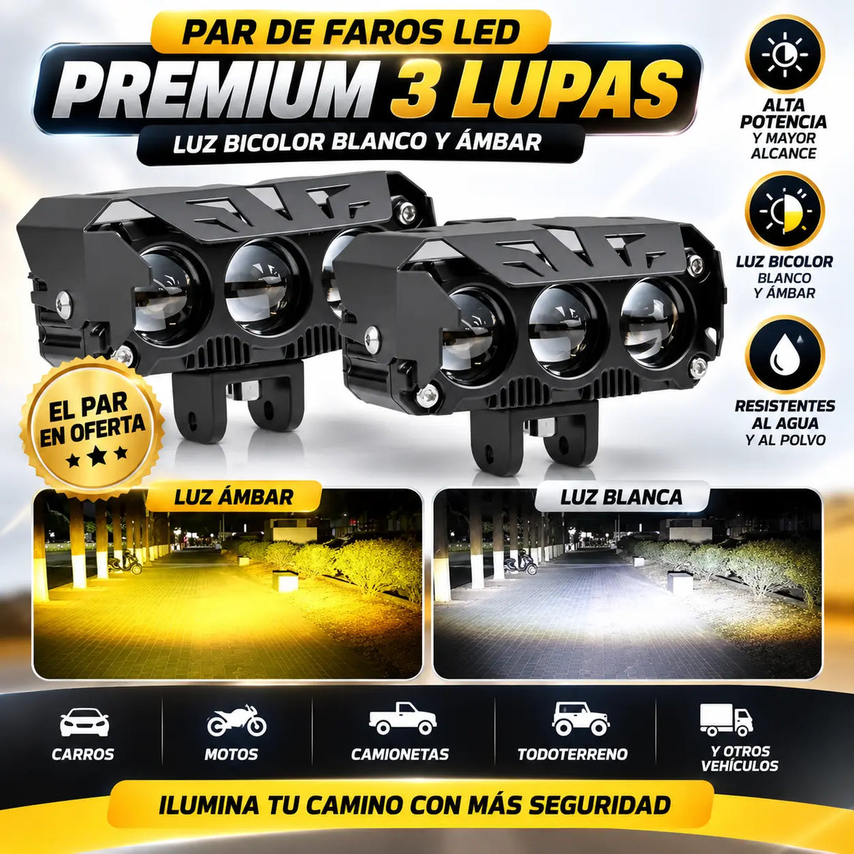 2 Faros Led