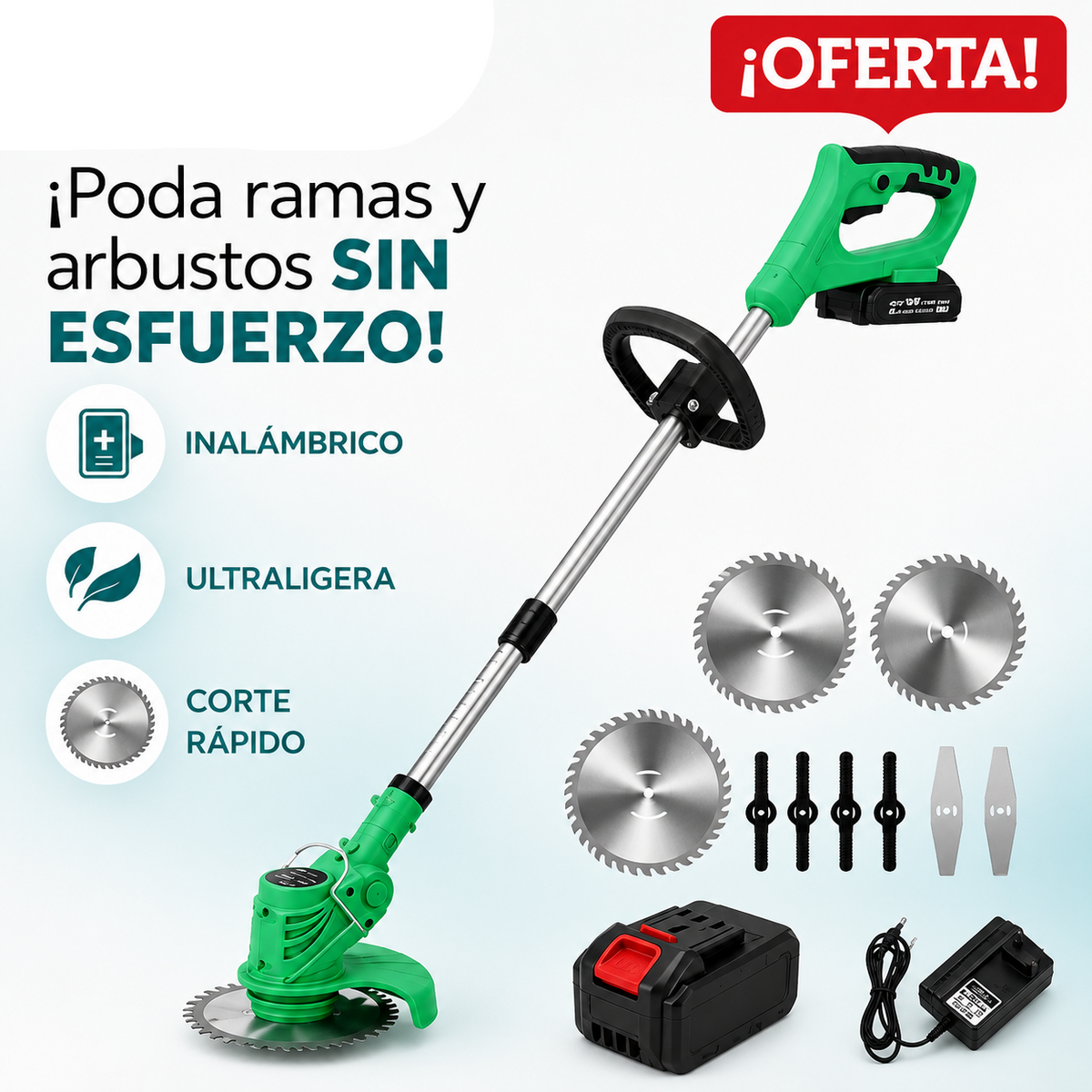 Desbrazadora Podadora Recargable + ENVIO GRATIS + REGALO