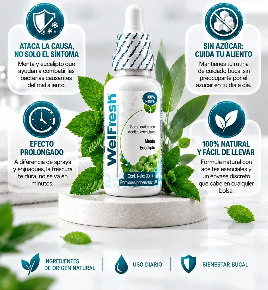 Gotas para El mal Aliento Wellfresh + ENVIO GRATIS + REGALO