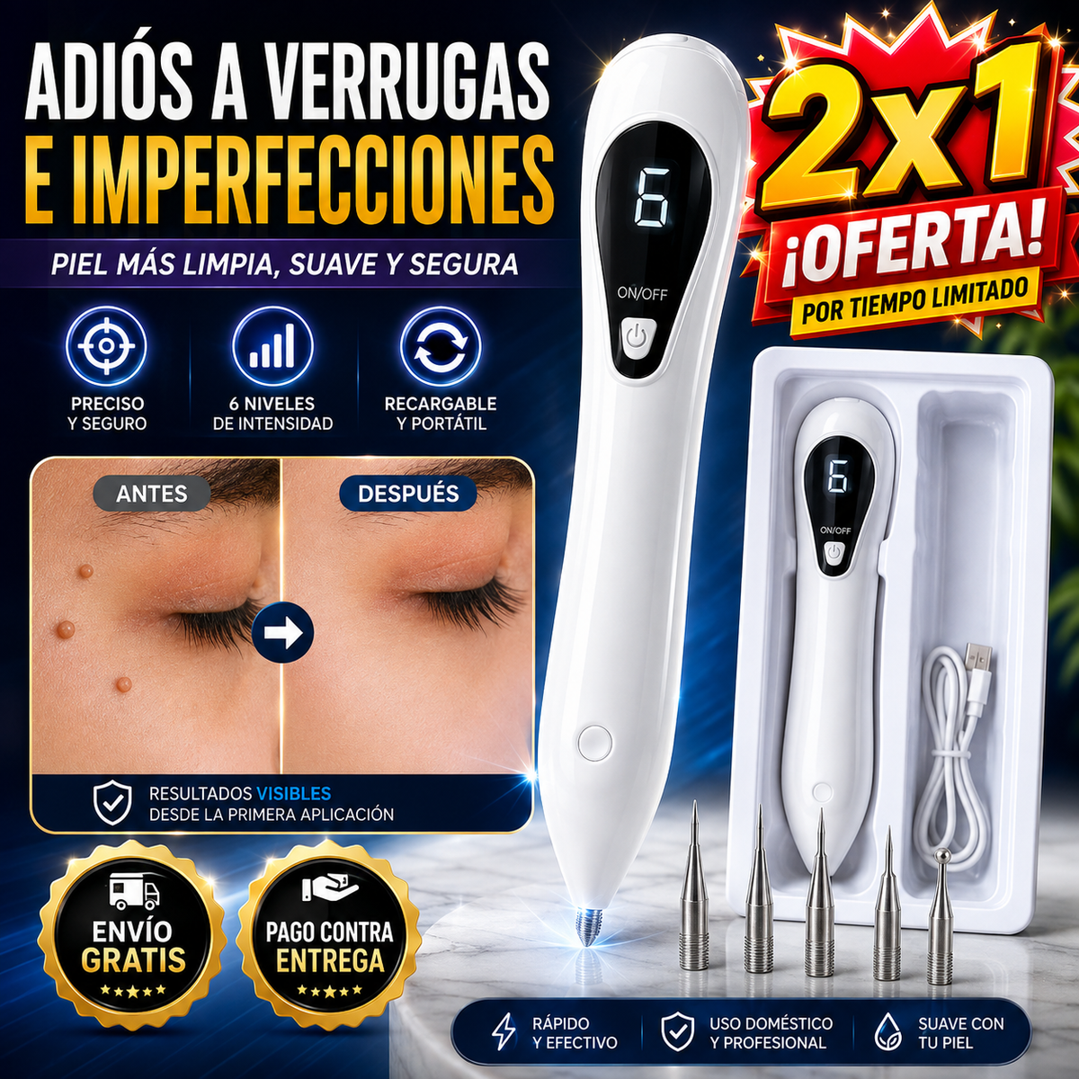 DermaPen Pro®: Elimina verrugas con precisión digital + ENVIO GRATIS + REGALO