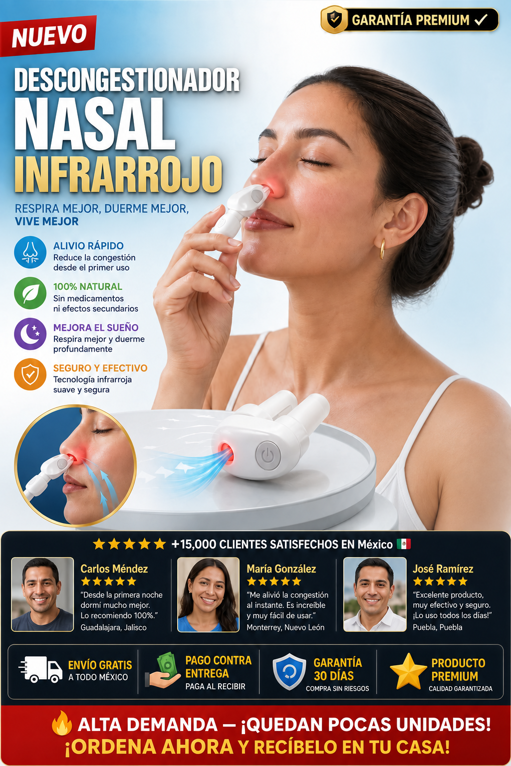 Descongestionador Nasal Infrarrojo Efectivo Rápido + ENVIO GRATIS + REGALO