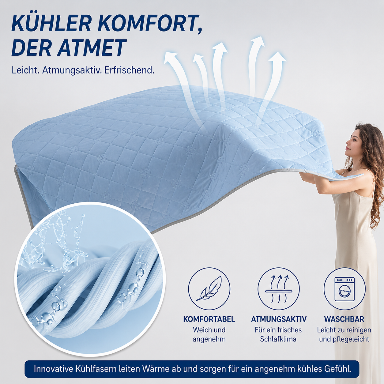 KühlRest® Sommerdecke – Weich, atmungsaktiv & leicht für heiße Nächte