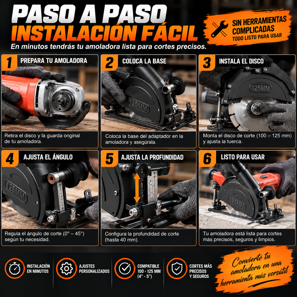 CutPro-Adaptador Para Amoladora Angular