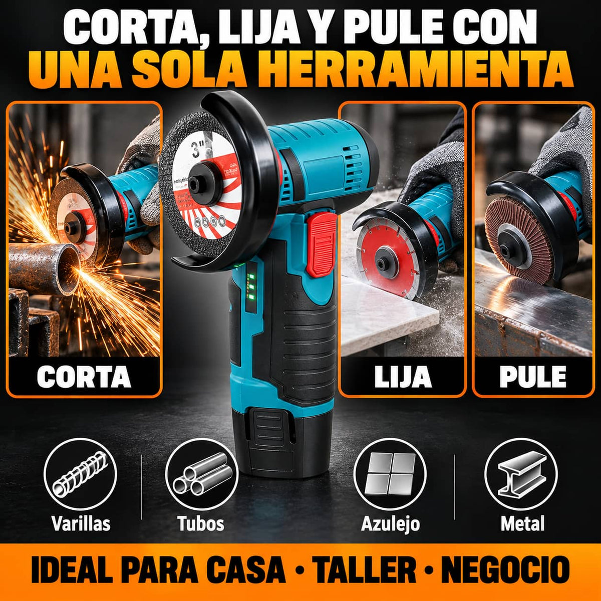 Mini Esmeriladora GrindMax Pro™ | Corta Sin Cables, Donde Sea