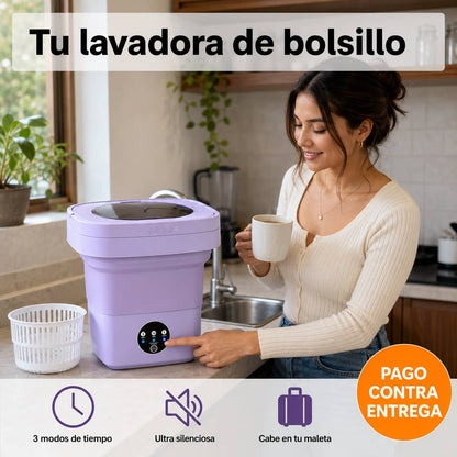 Mini-Lavadora WashFlex Pro™ | Ropa Limpia en Minutos, Donde Estés + ENVIO GRATIS + REGALO