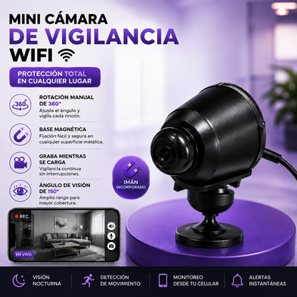 VisionCam Pro™ | Mini Cámara WiFi 360° HD + ENVIO GRATIS + REGALO
