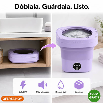 Mini-Lavadora WashFlex Pro™ | Ropa Limpia en Minutos, Donde Estés + ENVIO GRATIS + REGALO