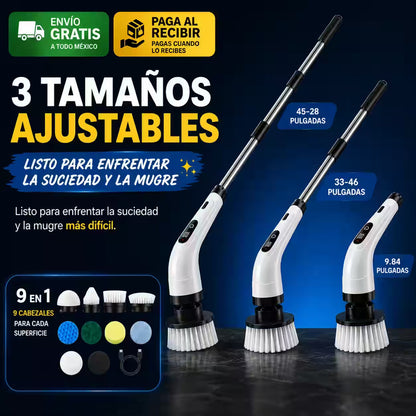 Cepillo Eléctrico Recargable 9 en 1 para Limpieza Profunda