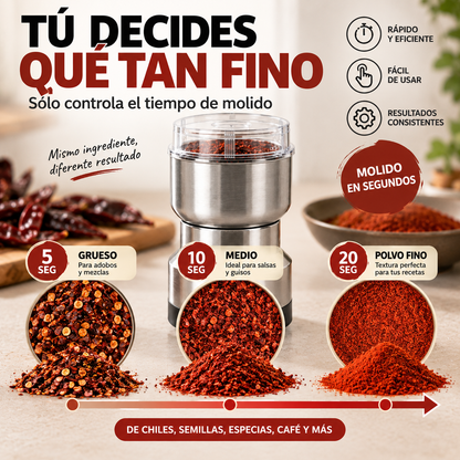 GrindPro™ | Molino Eléctrico de Café, Semillas y Chiles
