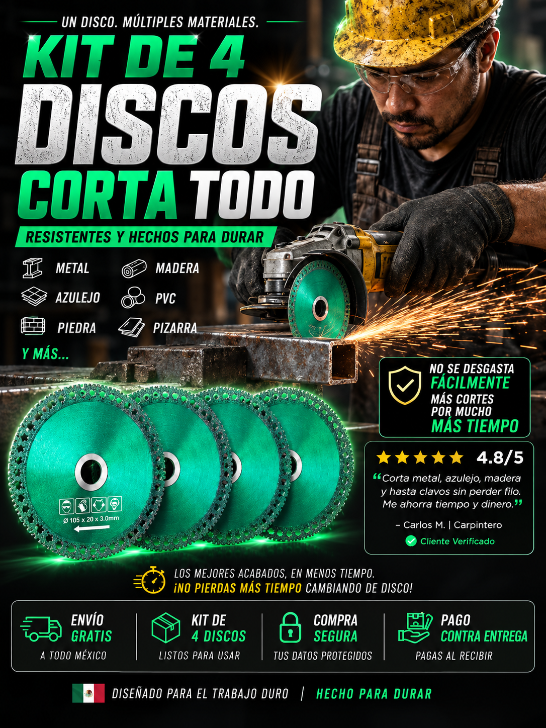 Kit de 4 Discos Corta Todo