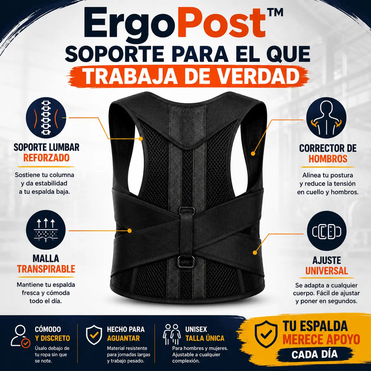 ErgoPost™ | Corrector de Postura con Faja Lumbar + Envio Gratis + Regalo