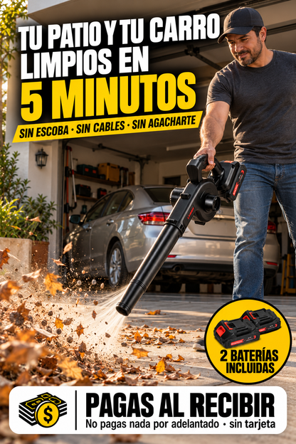 SoplaMax 21V | Soplador Inalámbrico con 2 Baterías + Envío Gratis + Regalo