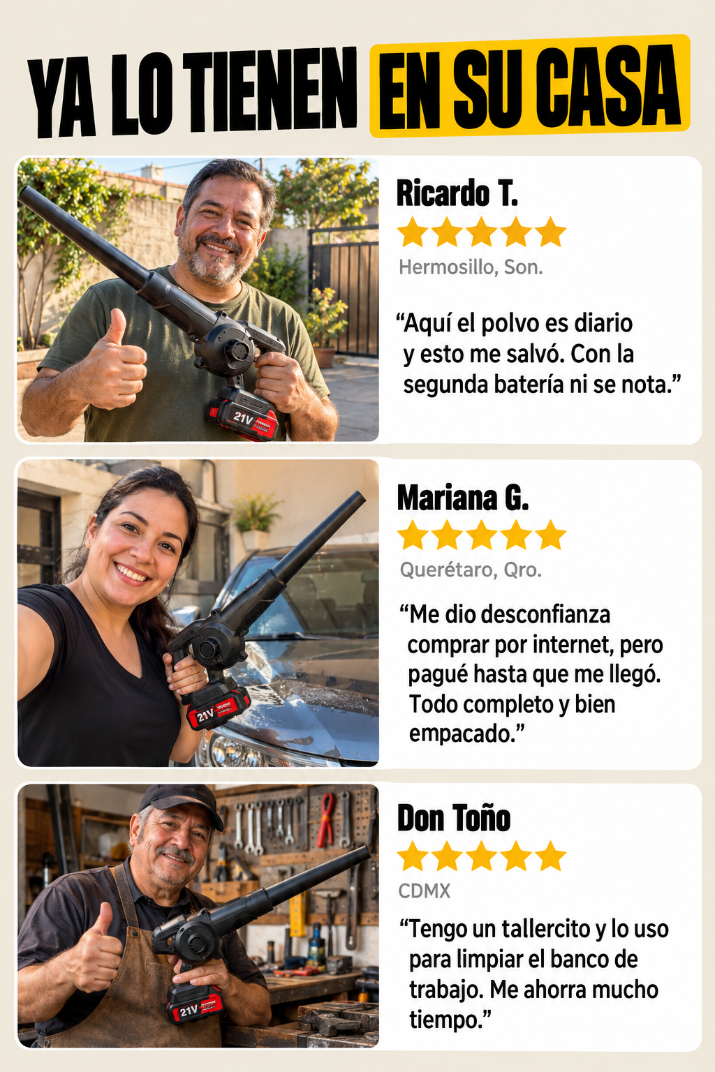 SoplaMax 21V | Soplador Inalámbrico con 2 Baterías + Envío Gratis + Regalo