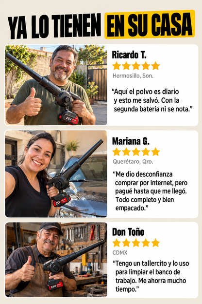 SoplaMax 21V | Soplador Inalámbrico con 2 Baterías + Envío Gratis + Regalo