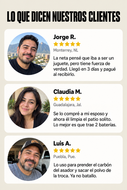 SoplaMax 21V | Soplador Inalámbrico con 2 Baterías + Envío Gratis + Regalo