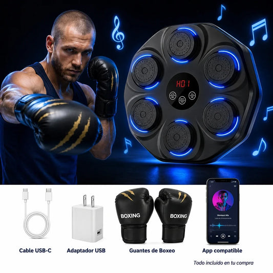 Máquina de Golpeo Interactiva con Música 🥊🔊 | Entrenador de Box para Casa con Luces y Ritmo + Envio Gratis + Regalo