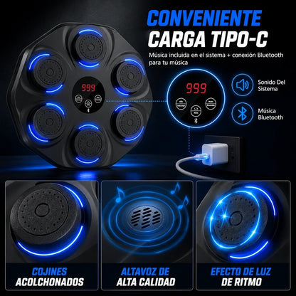 Máquina de Golpeo Interactiva con Música 🥊🔊 | Entrenador de Box para Casa con Luces y Ritmo + Envio Gratis + Regalo