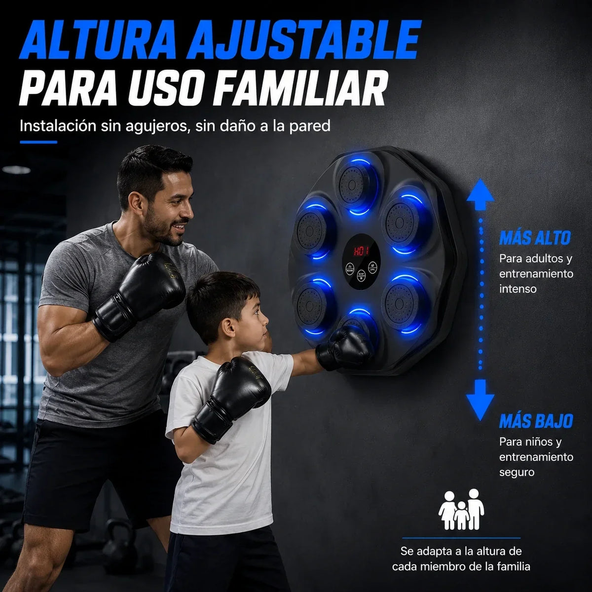 Máquina de Golpeo Interactiva con Música 🥊🔊 | Entrenador de Box para Casa con Luces y Ritmo + Envio Gratis + Regalo