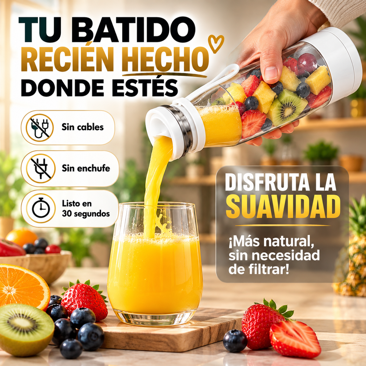 Mixa™ Licuadora Portatil Recargable Inalambrica + ENVIO GRATIS + REGALO