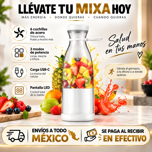 Mixa™ Licuadora Portatil Recargable Inalambrica + ENVIO GRATIS + REGALO