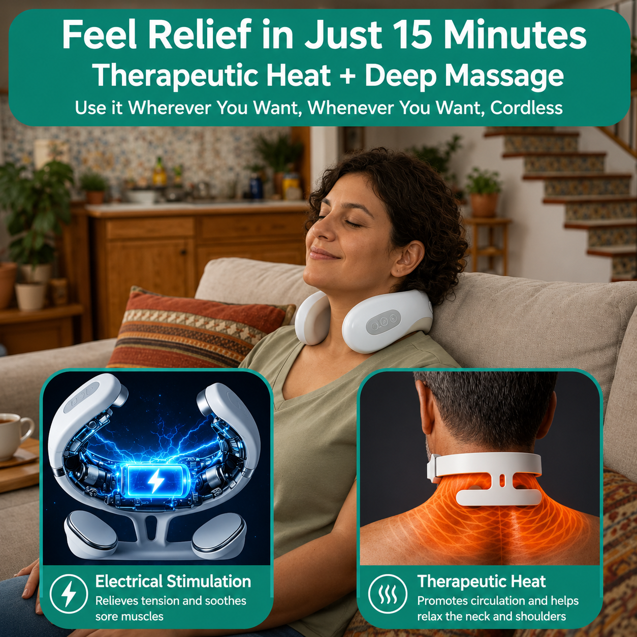 Restify Pro™ - Massage, Electrical Stimulation, and Therapeutic Heat