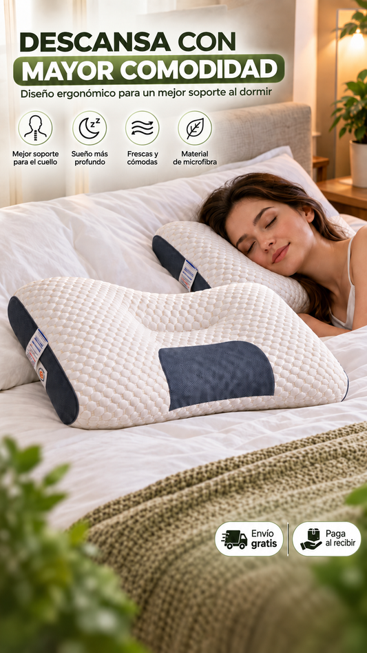 Almohada Ortopédica Ergonómica Fresca + ENVIO GRATIS + REGALO