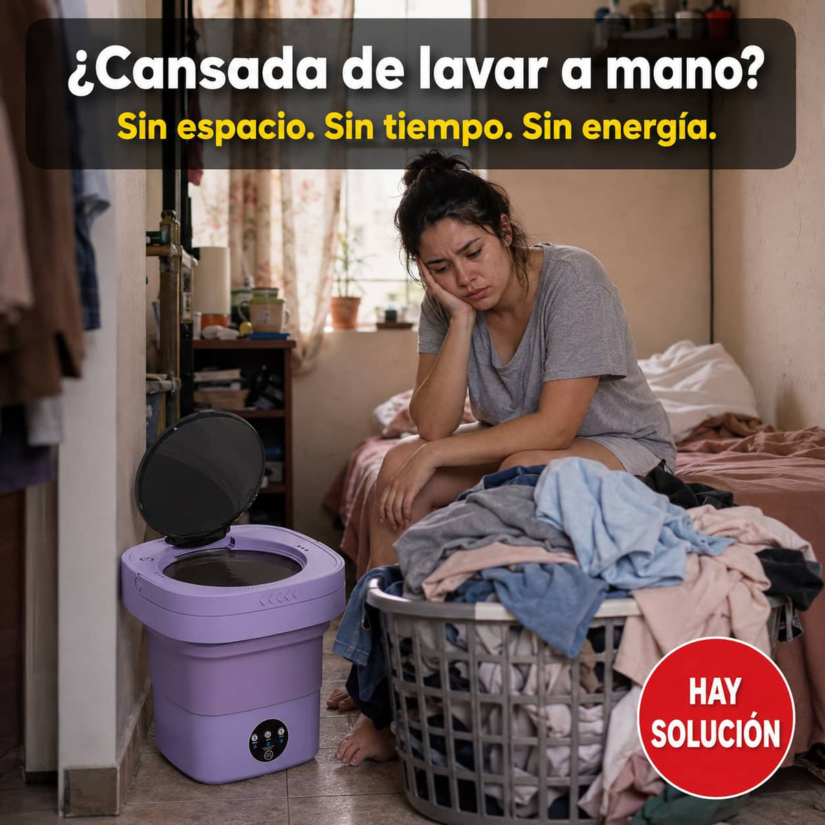 Mini-Lavadora WashFlex Pro™ | Ropa Limpia en Minutos, Donde Estés + ENVIO GRATIS + REGALO