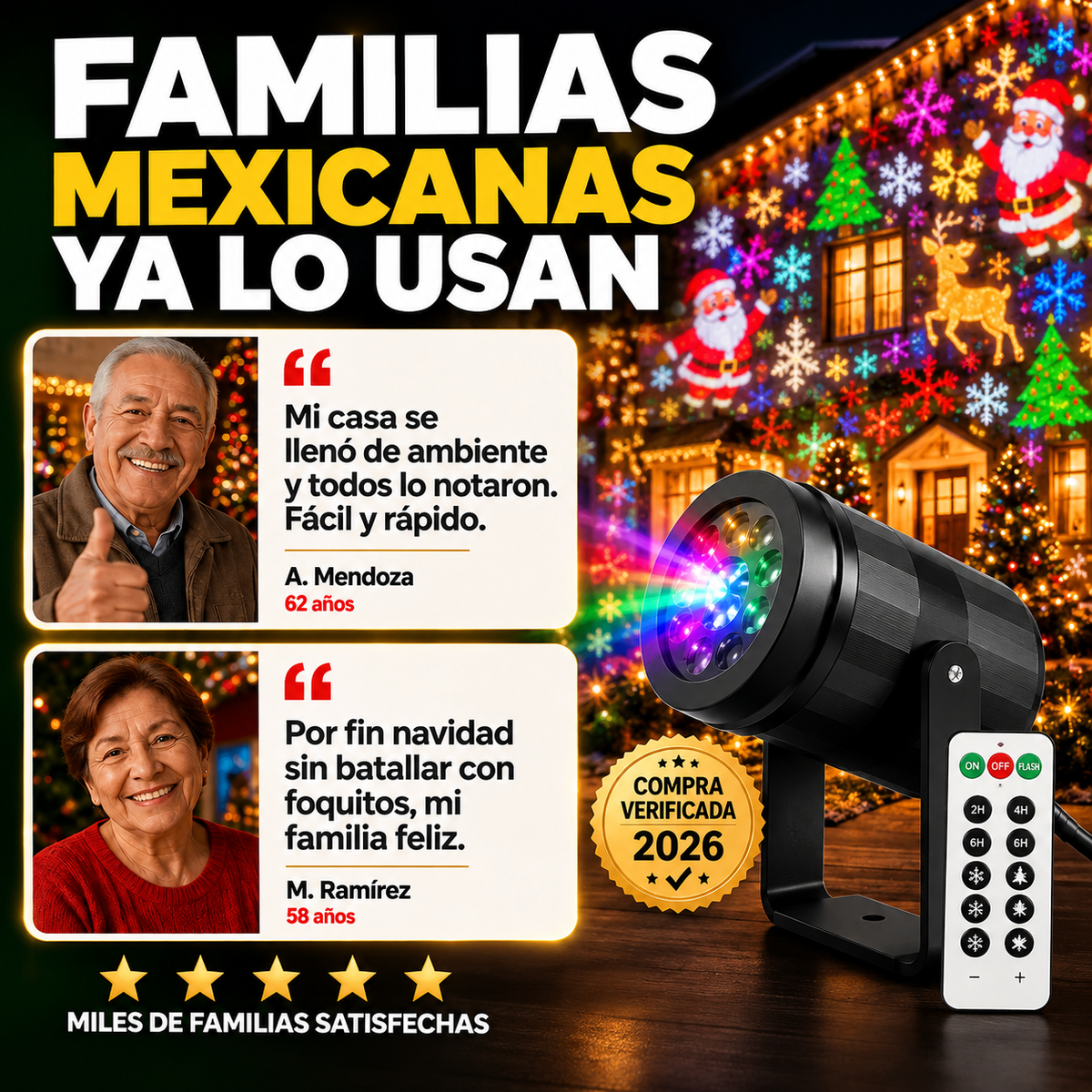 Proyector de Luces LED Navideñas + ENVIO GRATIS + REGALO