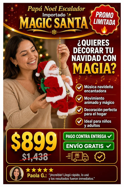 Papá Noel Escalador Musical Movimientos Navidad Importado