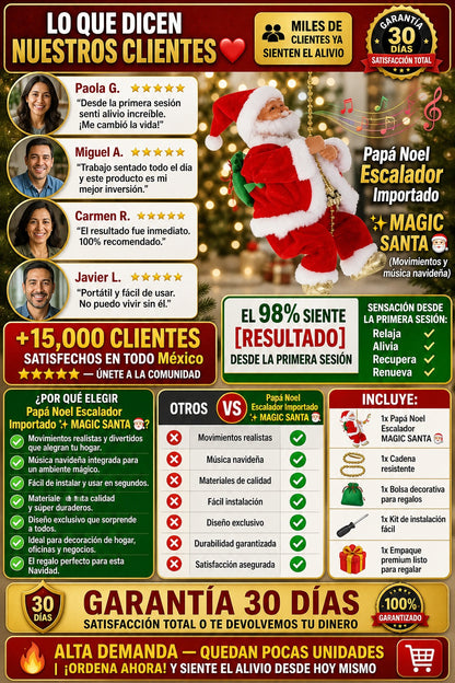Papá Noel Escalador Musical Movimientos Navidad Importado